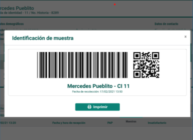 Registro de muestras PEGASI